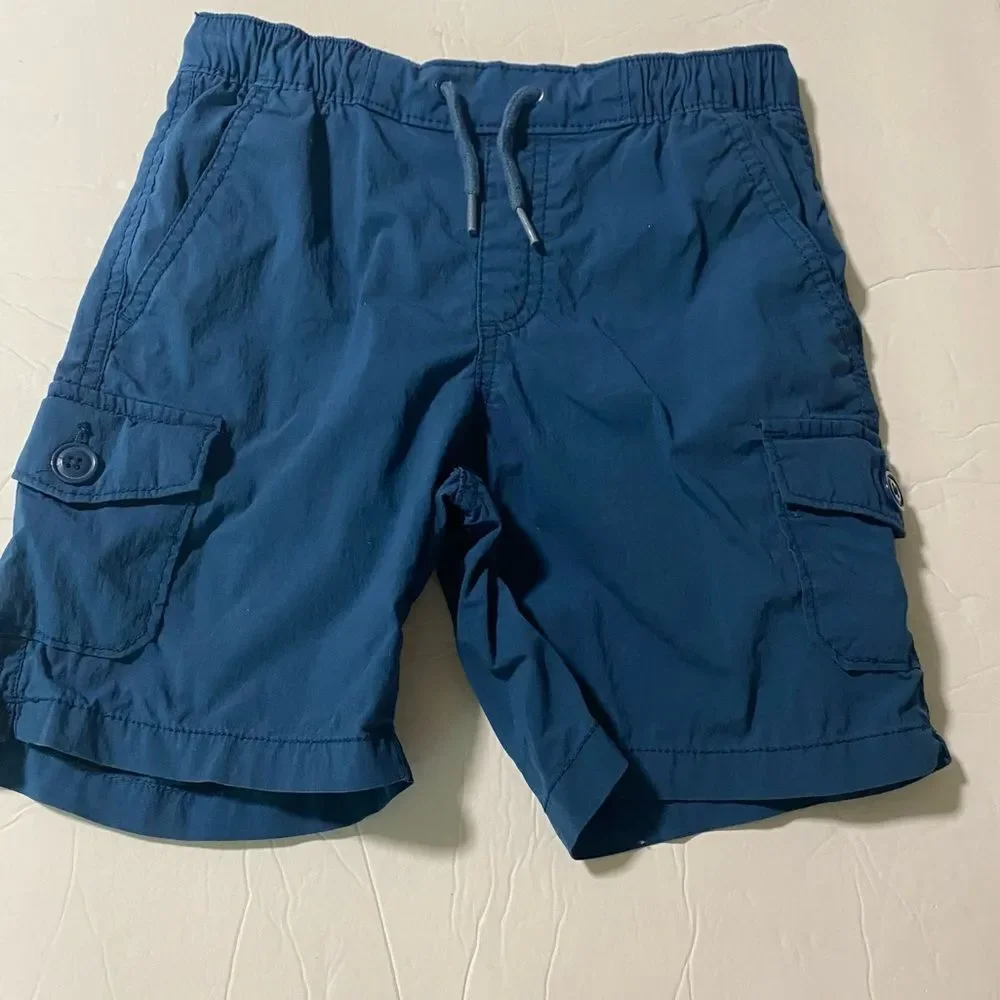 Gap kids Boy's Tech Cargo Short navy blue cotton nylon blend stretch 6-7